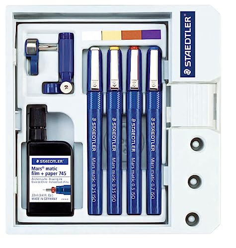 Staedtler Mars Matic 700 – Set of 4 Tubular Tip Pens 0, 25/0